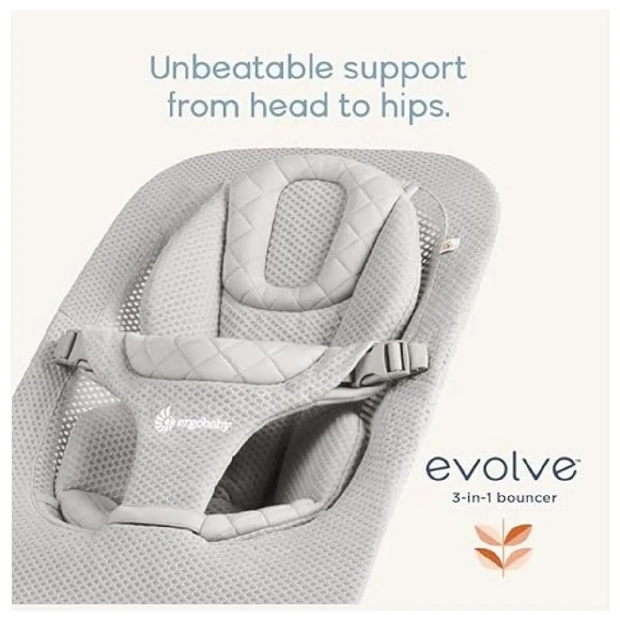 Ergobaby Evolve 3-in-1 Multi Position Baby Mesh Bouncer - Sage Green