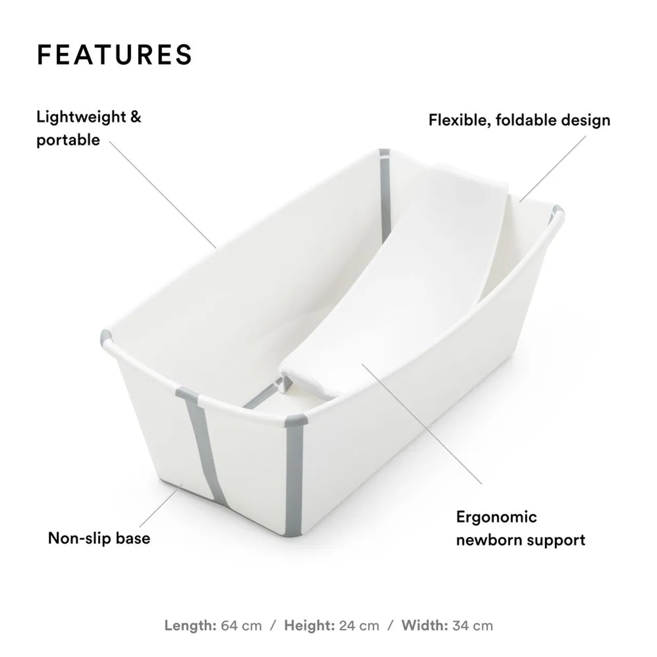 Stokke - Flexi Bath Tub With Newborn Support & Stand Set