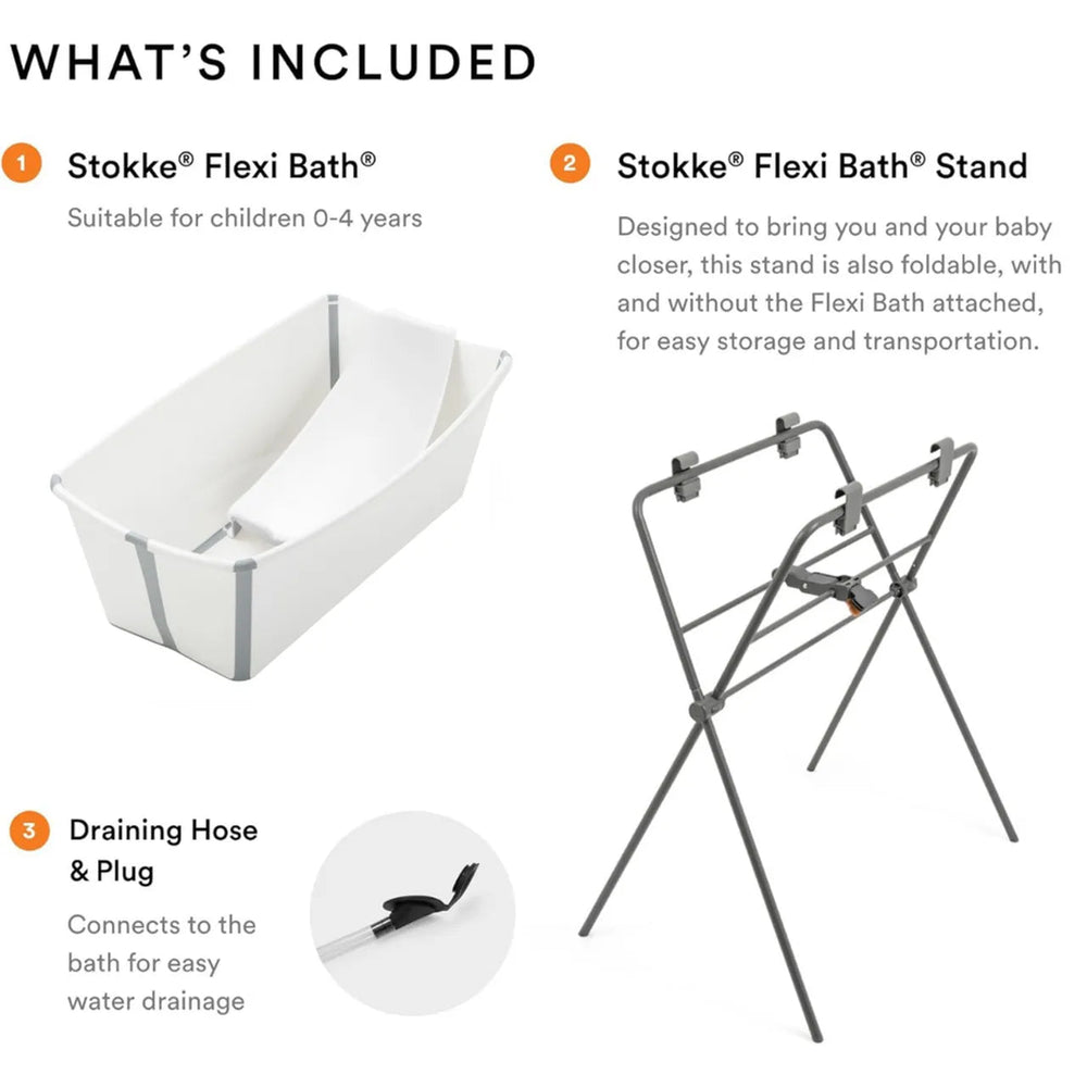 Stokke - Flexi Bath Tub With Newborn Support & Stand Set