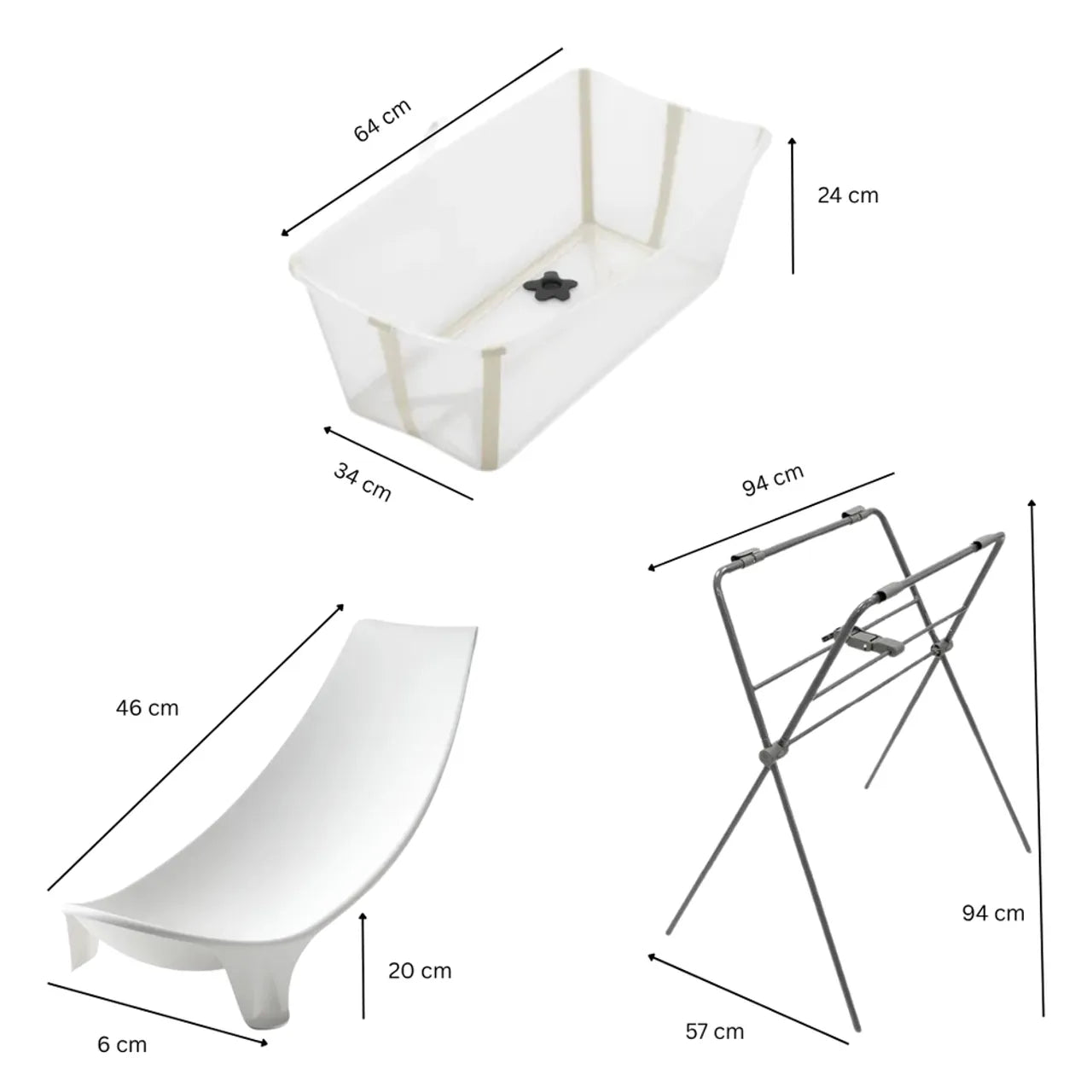 Stokke - Flexi Bath Tub With Newborn Support & Stand Set