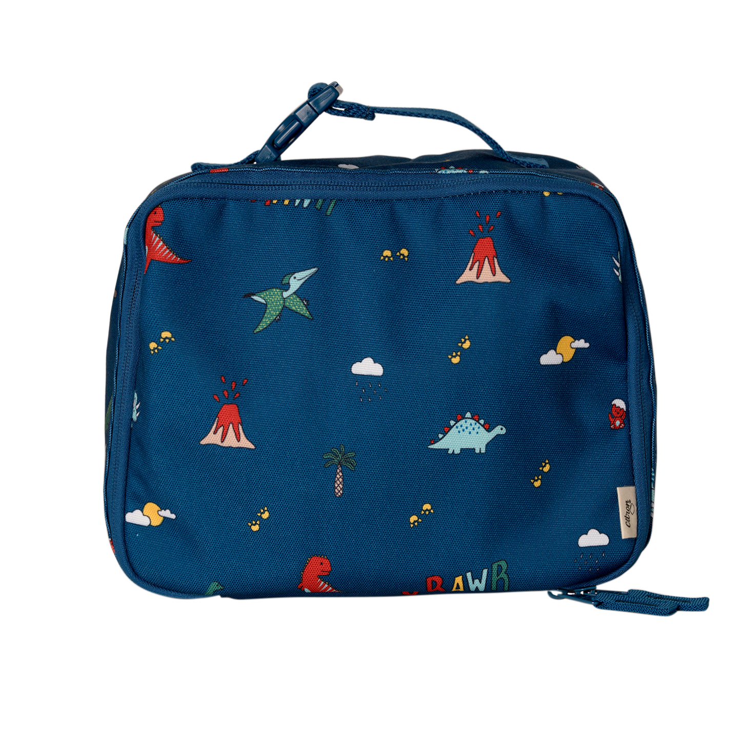 Citron Insulated Square Lunch Bag - Blue Dino