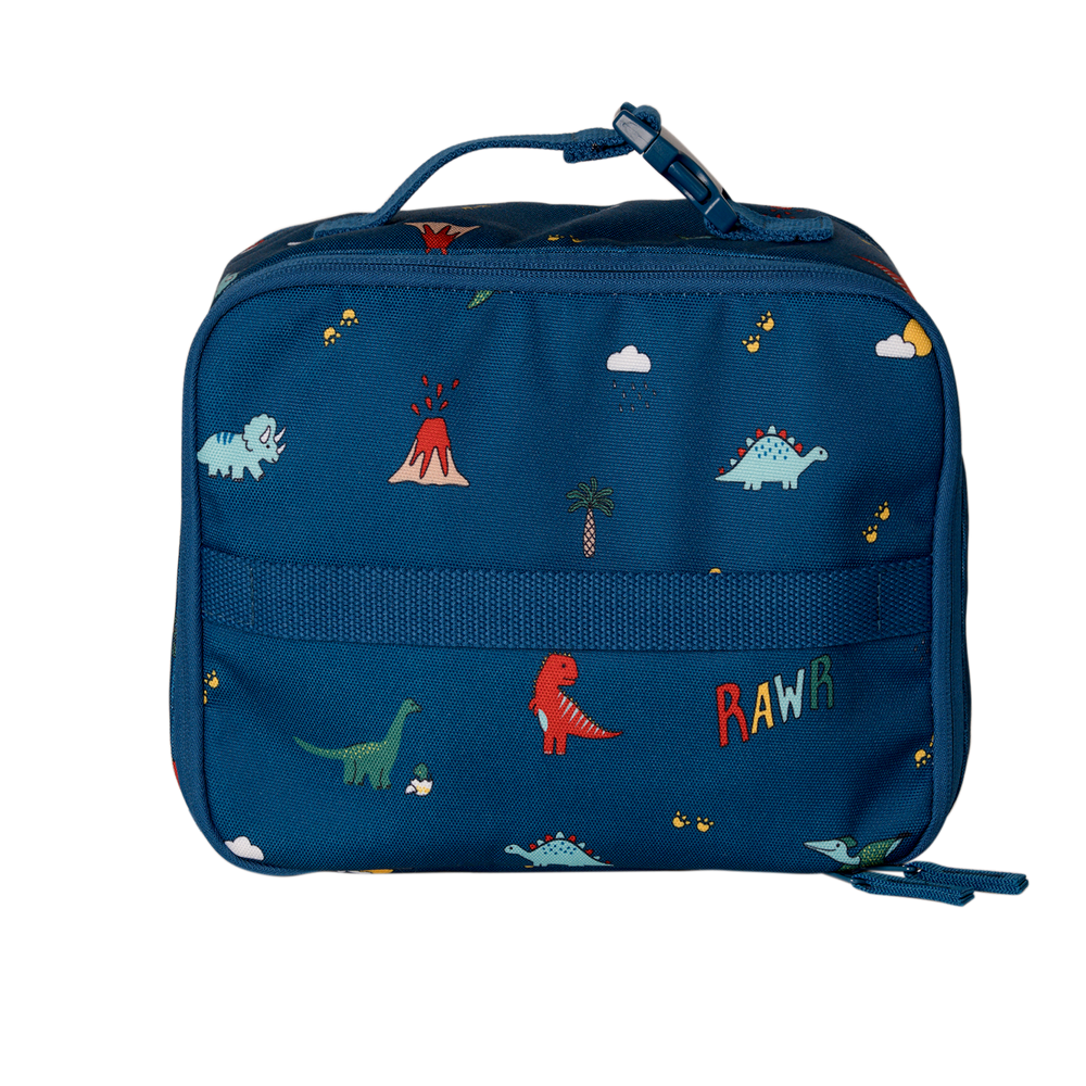 Citron Insulated Square Lunch Bag - Blue Dino
