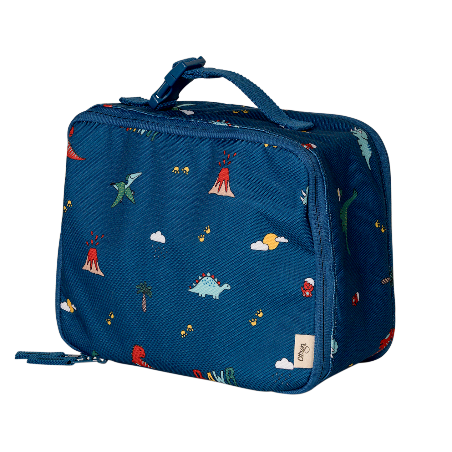 Citron Insulated Square Lunch Bag - Blue Dino