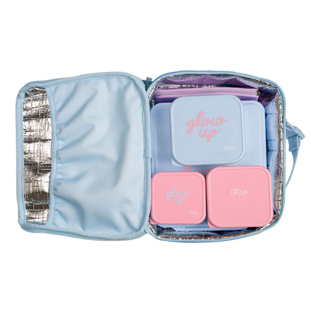 Citron Insulated Square Lunch Bag - Blue Glowup