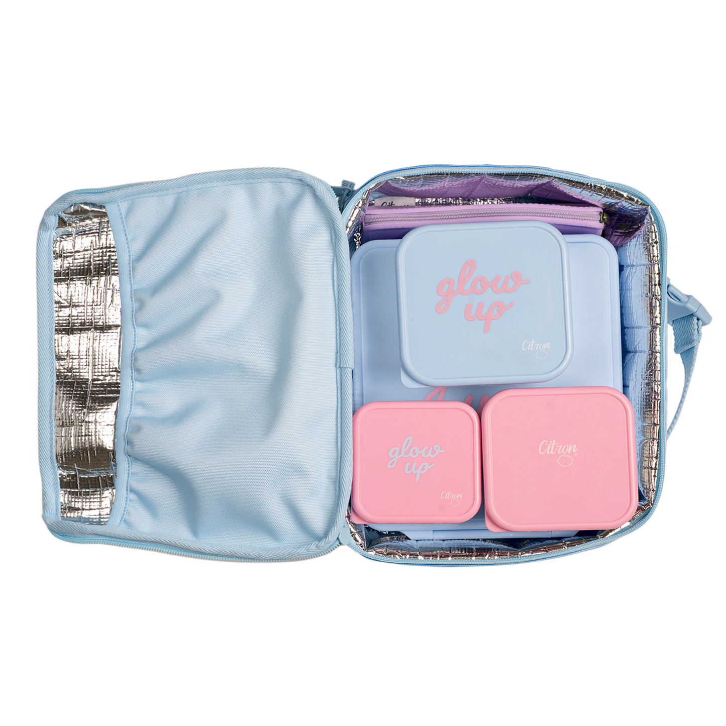 Citron Insulated Square Lunch Bag - Blue Glowup