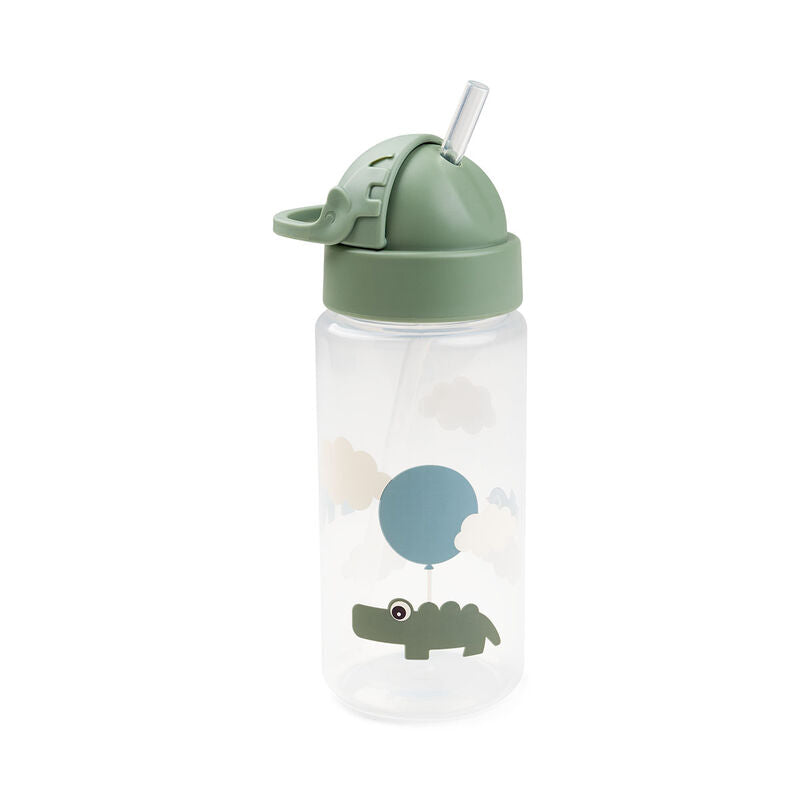 Done by Deer Straw bottle - Happy Clouds -Green - 350 ml