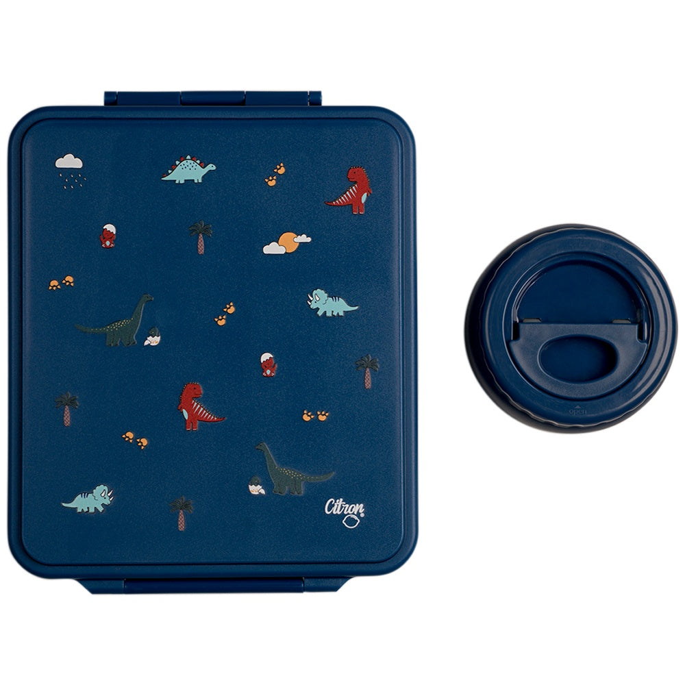 Citron Grand Lunchbox with Insulated Food Jar – Blue Dino