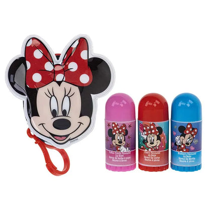 Townleygirl - Minnie Mouse Lip Balm With Keychain Bag - 4pcs