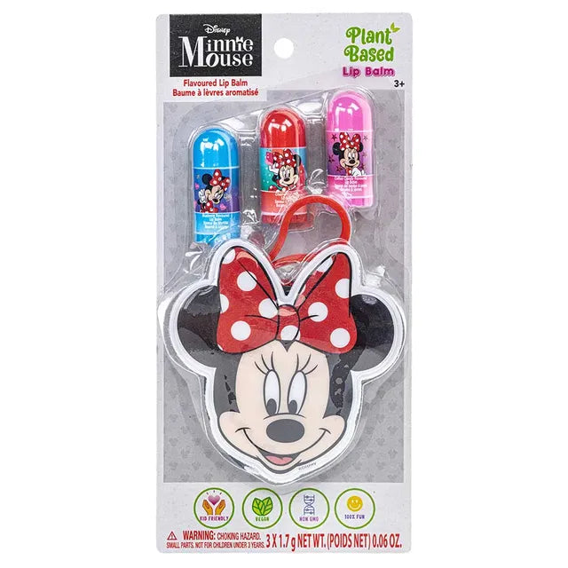 Townleygirl - Minnie Mouse Lip Balm With Keychain Bag - 4pcs