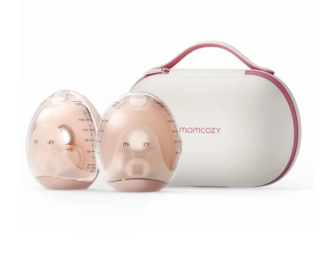 Momcozy Air 1 Gold breast pumps with wireless charging case