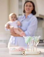 MomCozy 7-In-1 Classic Style Baby Bottle Brush Kit - Pink