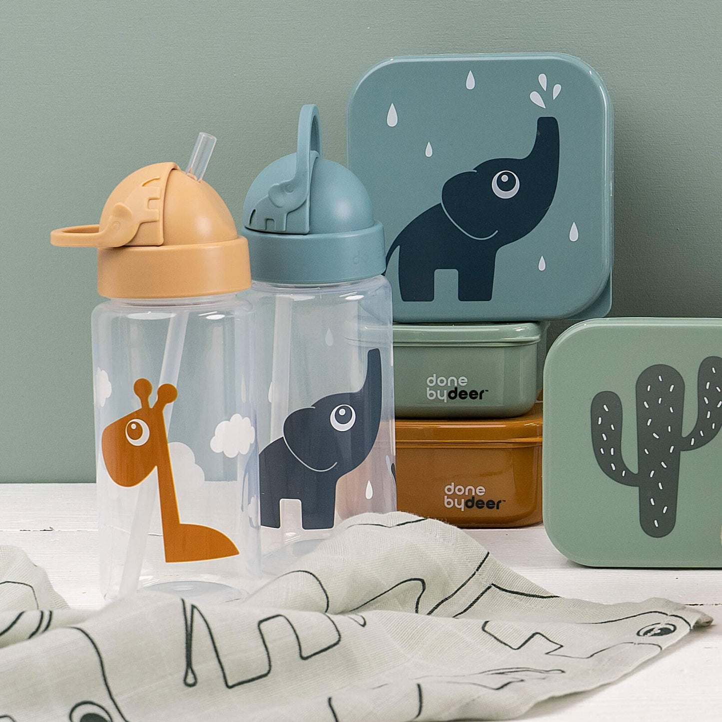 Done by Deer Straw bottle - Elphee - Blue - 350 ml