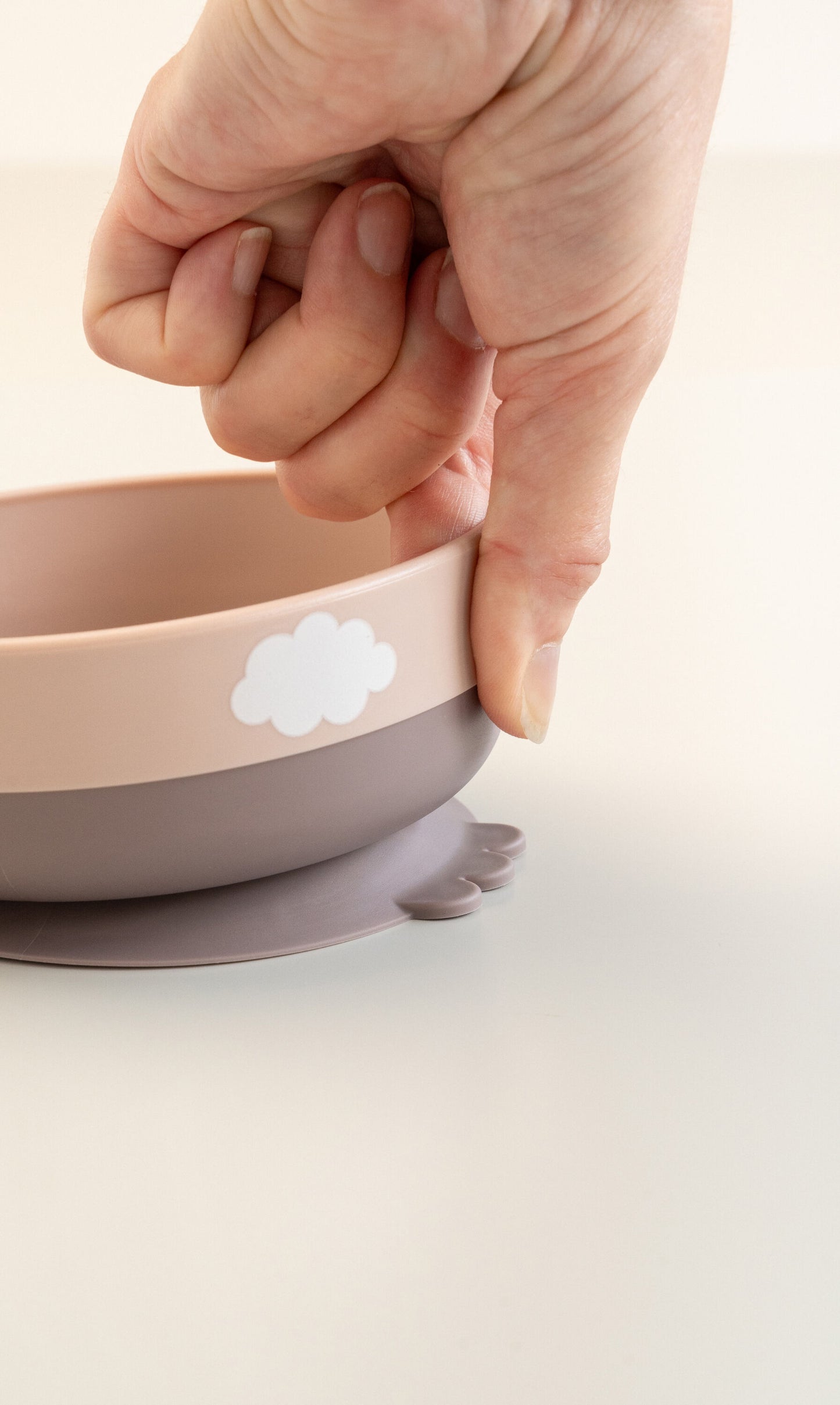 Done by Deer-Foodie first meal set w/suction - Happy Clouds -Powder