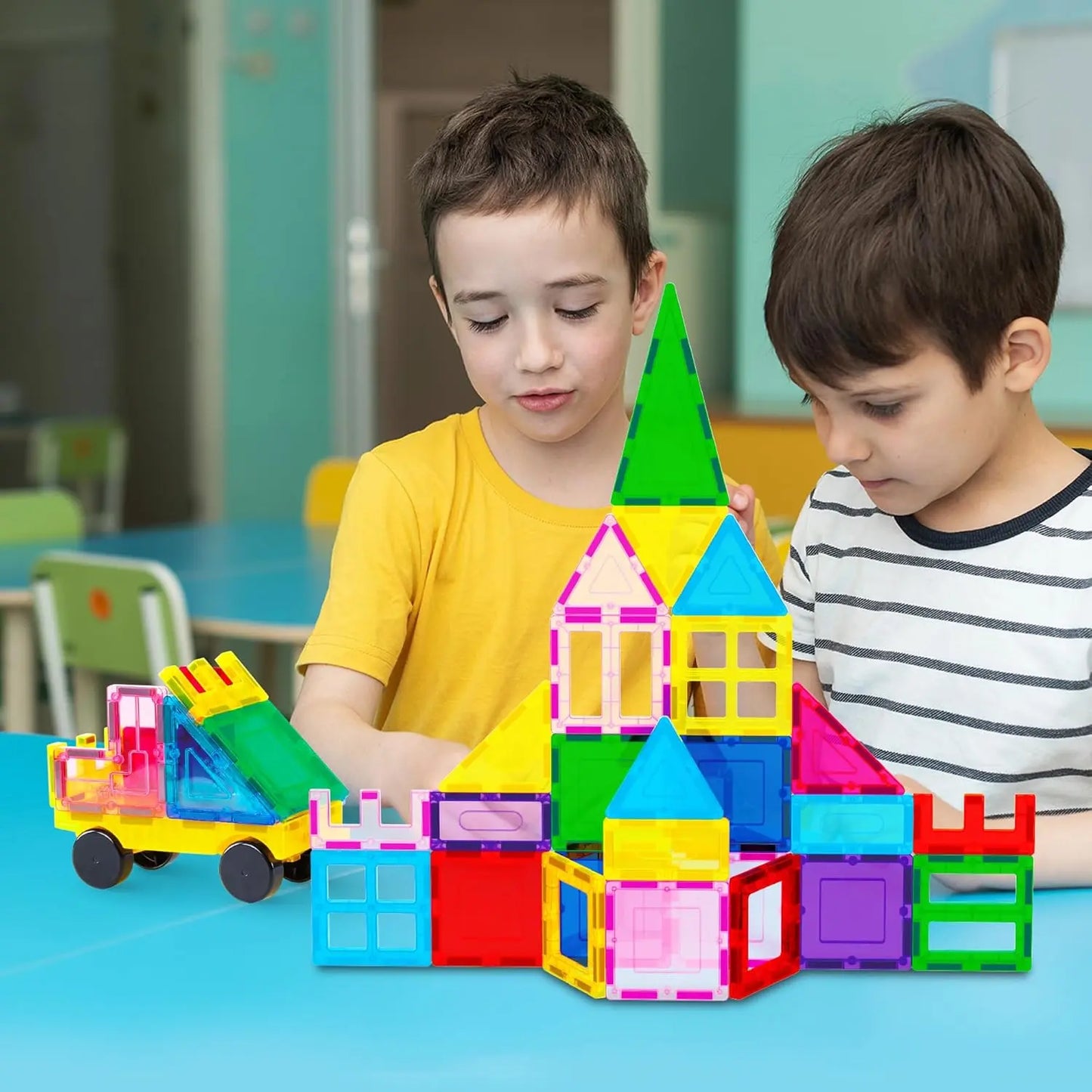 Magnetic Tile Building Blocks with Car Base 101 pcs – PicassoTiles