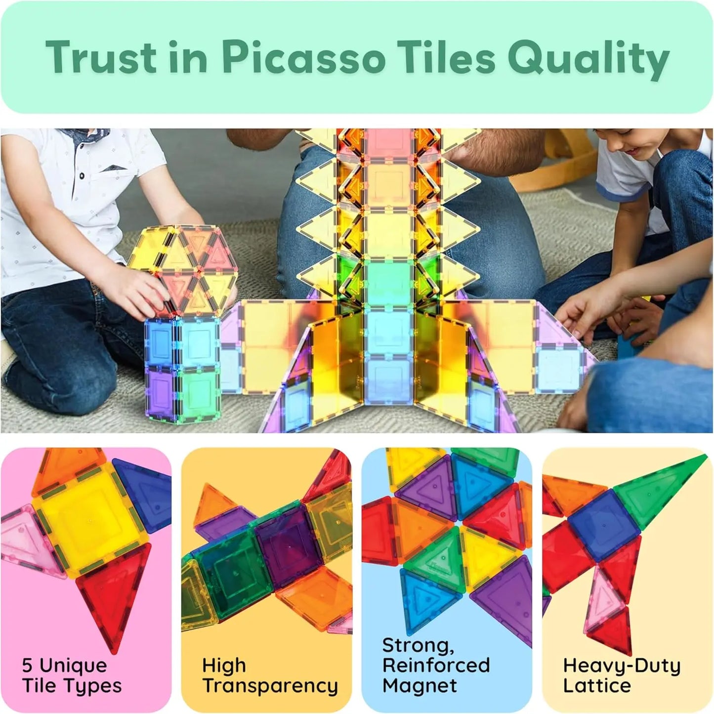Magnetic Building Tiles 100 pcs – PicassoTiles