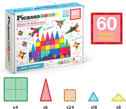 60 Piece Magnetic Building Set – PicassoTiles