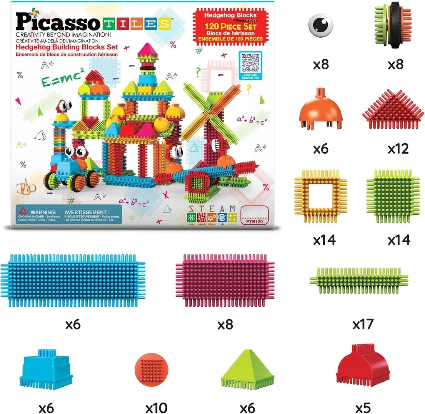 Hedgehog Building Blocks 120 pcs – PicassoTiles