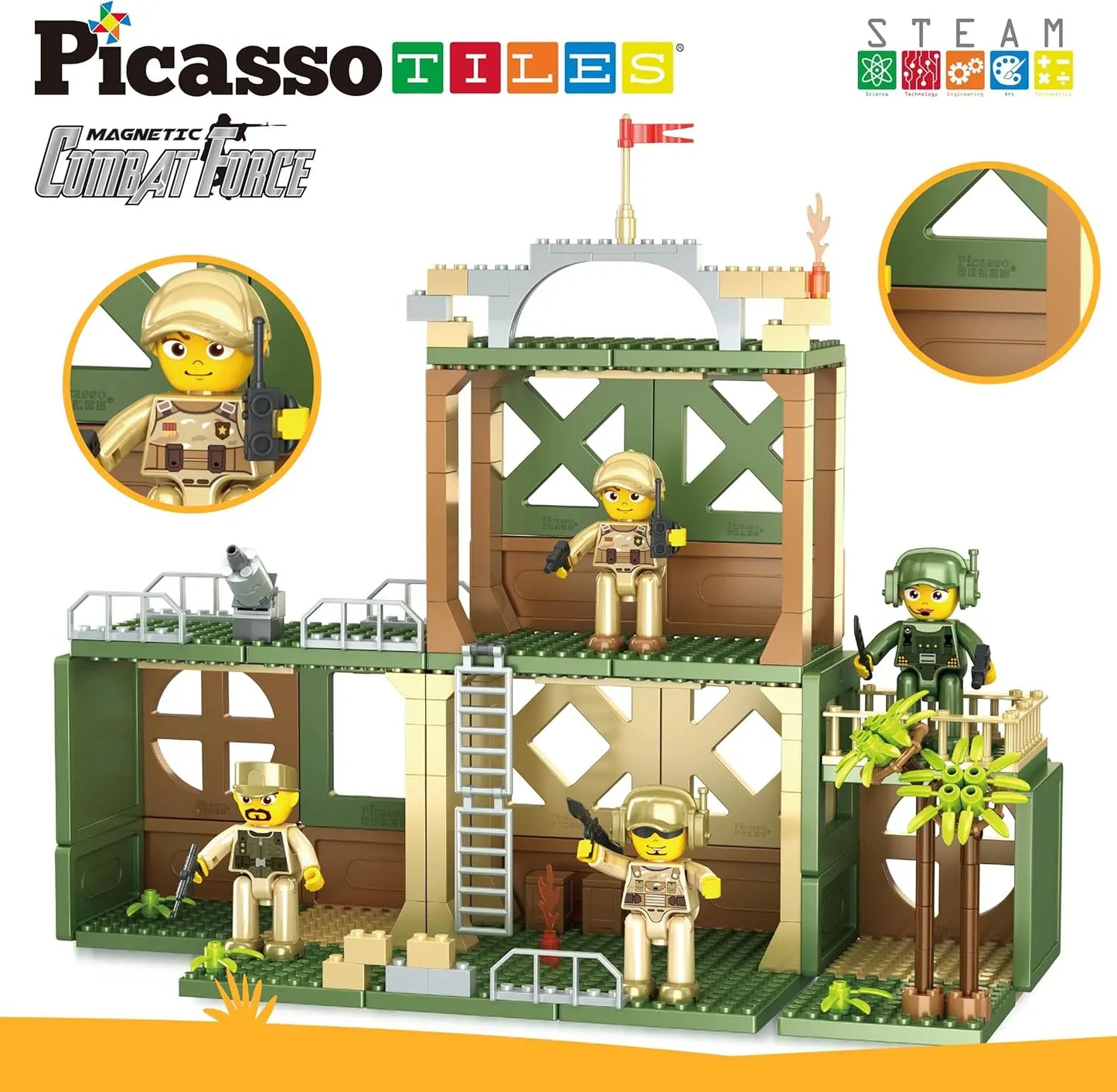 186 Piece Magnetic Military Combat Force Building Set – PicassoTiles
