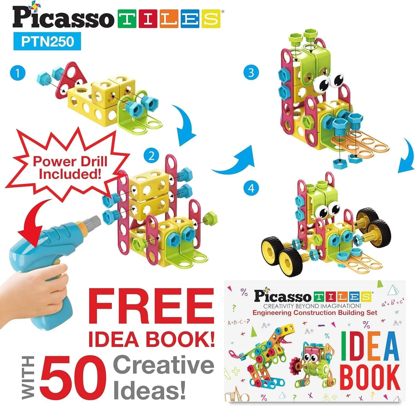 Engineering Construction Building Set 250 pcs – PicassoTiles