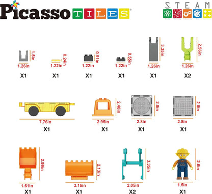 مجموعة حفارة البناء 2 في 1 مع قاعدة سيارات 16 قطعة – بيكاسو تايلز