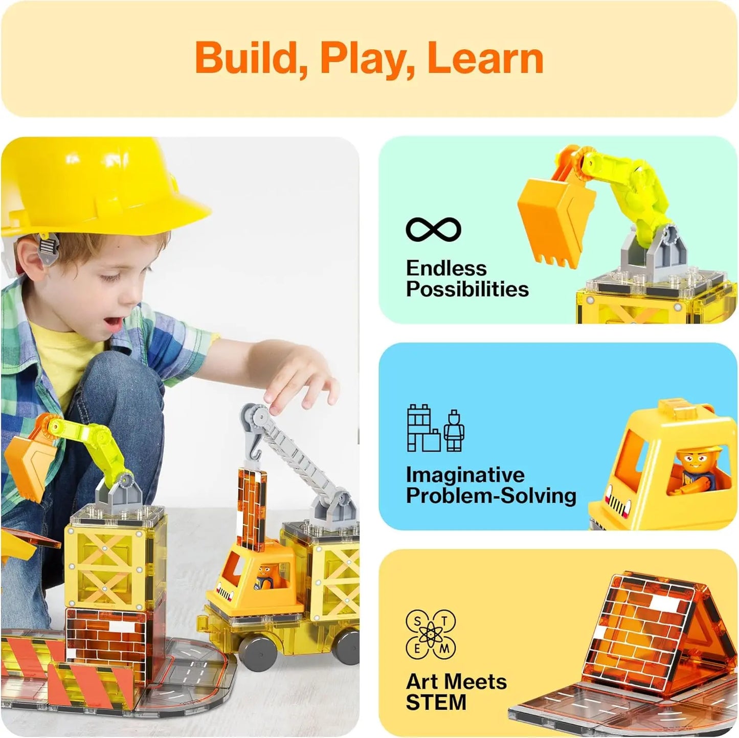 Magnetic Construction Truck Set 50 pcs – PicassoTiles