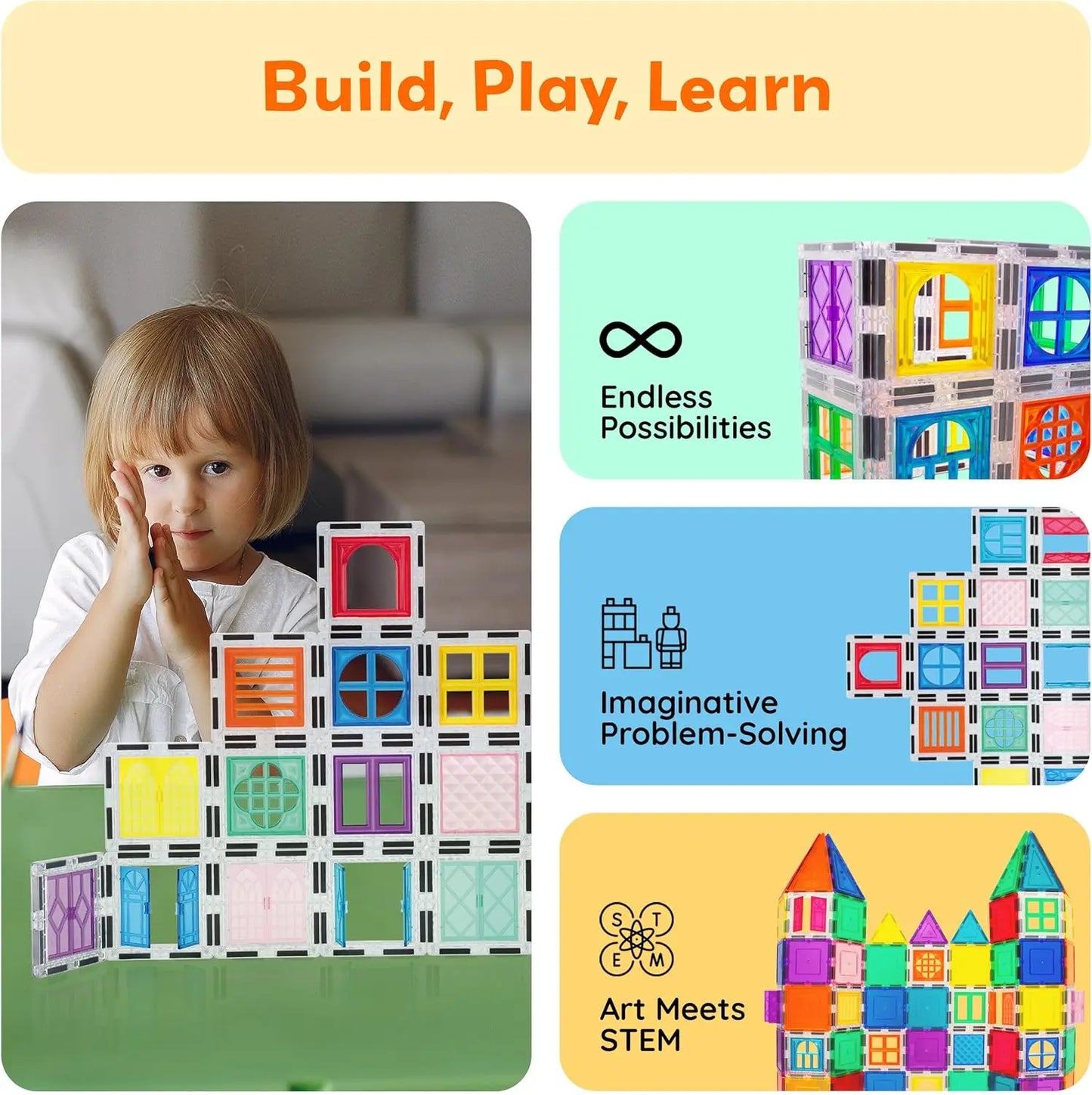 مجموعة نوافذ وأبواب مغناطيسية 40 قطعة – بيكاسو تايلز