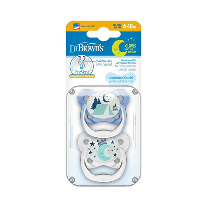 Dr. Brown’s™ PreVent™ Contoured Glow in the-Dark Pacifiers-Stage2-2 Count