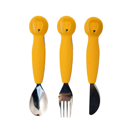 Stainless Steel Cutlery Set with Silicone handle - Mr. Lion