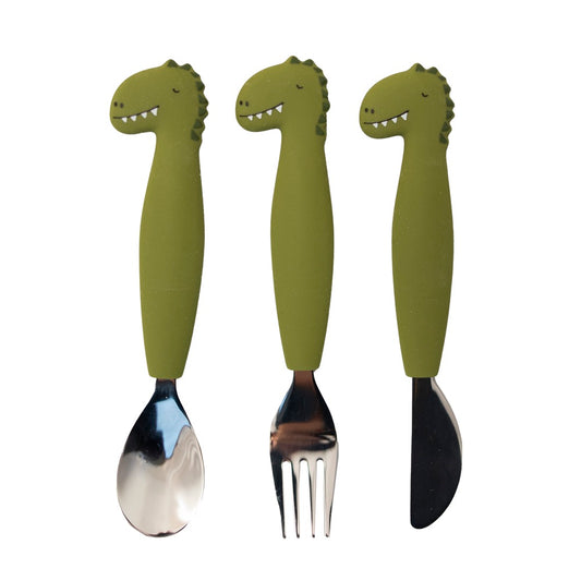 Stainless Steel Cutlery Set with Silicone handle - Mr. Dino