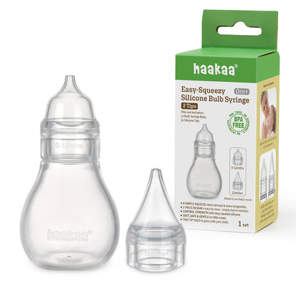 Easy Silicone Nasal Snot Aspirator - 2 tips-Haakaa