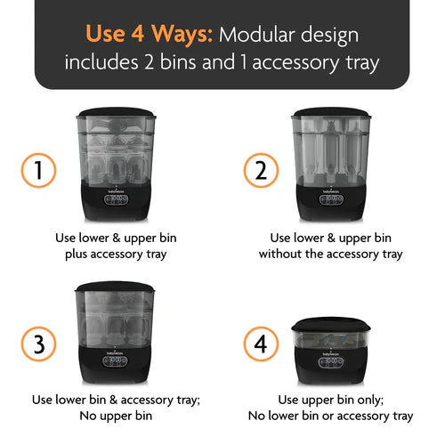 Baby Brezza One Step Baby Bottle Sterilizer and Dryer Advanced-Premium Black