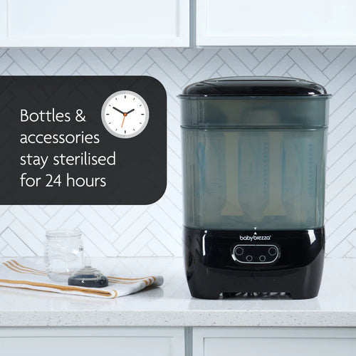 Baby Brezza One Step Baby Bottle Sterilizer and Dryer Advanced-Premium Black