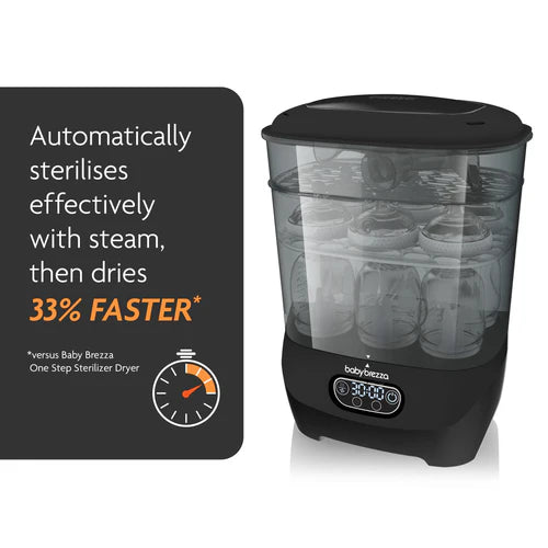 Baby Brezza One Step Baby Bottle Sterilizer and Dryer Advanced-Premium Black