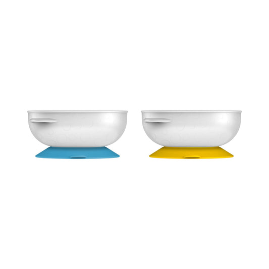 Dr. Browns - No Slip Suction Bowl - Pack of 2 - Yellow/Blue