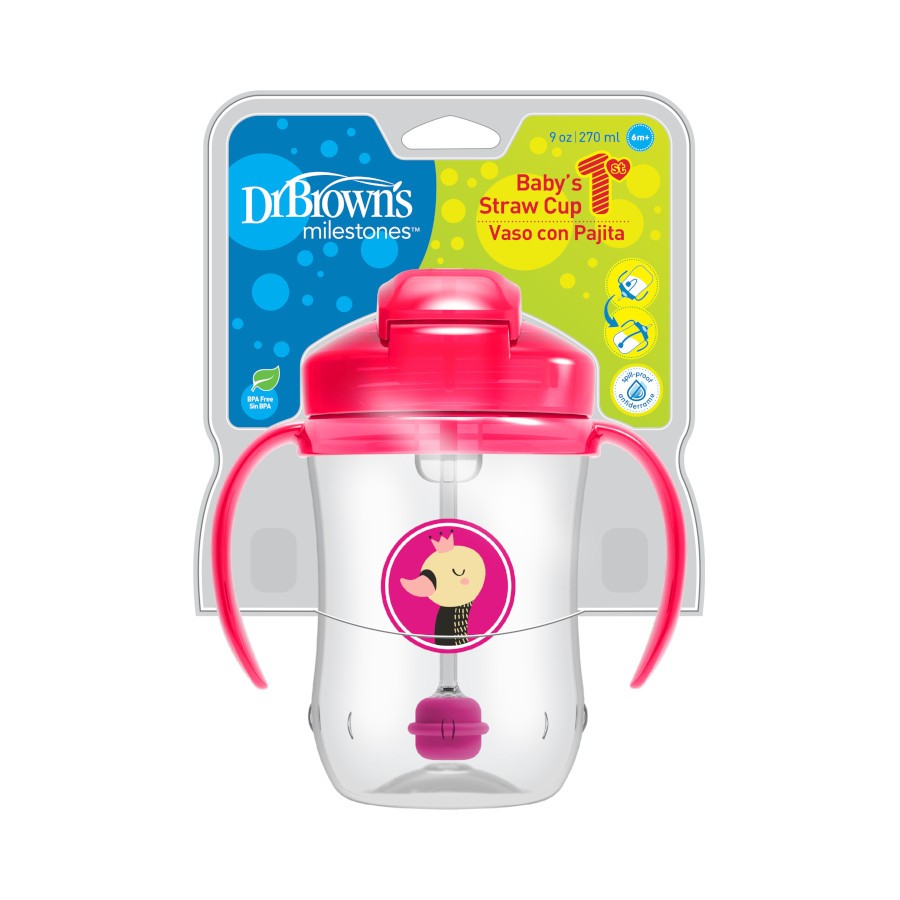 Dr. Brown’s™ Milestones™ Baby’s First Straw Cup-Pink