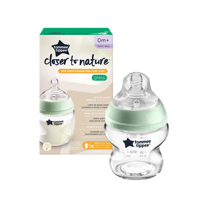 Tommee Tippee Closer to Nature   Glass Feeding Bottle, 150ml x 1  -Clear