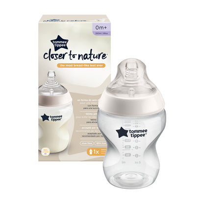 Tommee Tippee Closer to Nature Feeding Bottle, 260ml x 1  - Clear