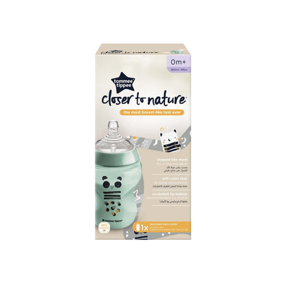 Tommee Tippee Closer to Nature Feeding Bottle, 260ml x 1 - Boy