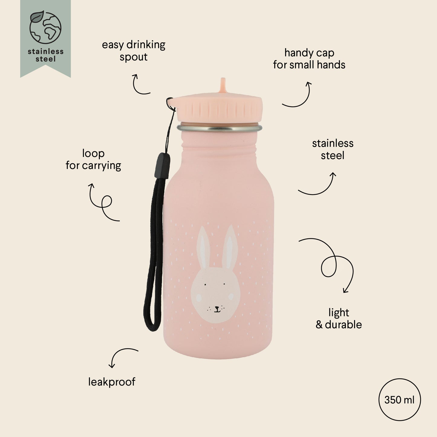 Water Bottle (350ml) Mrs. Rabbit