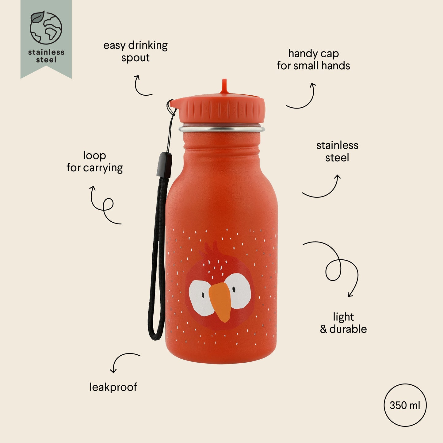 Water Bottle (350ml) Mr. Parrot