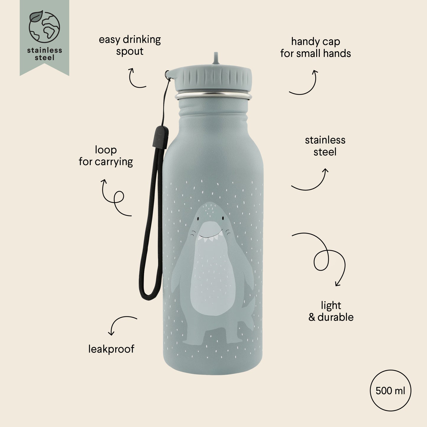 Water Bottle (500ml) Mr. Shark