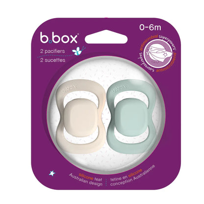 Bbox -Pacifier Silicone 1 Twin Pack -Sage/Vanilla