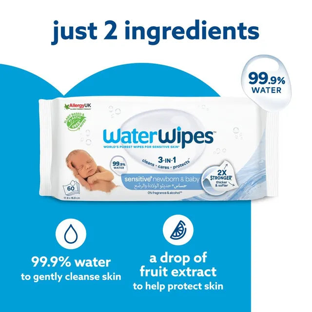 WaterWipes Pure Baby Wipes – 60 Wipes Pack