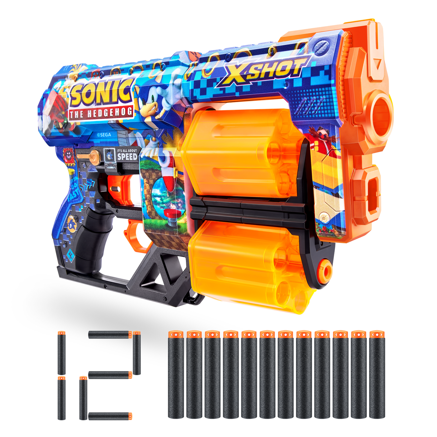 X-Shot Skins Dread Sonic (12 Darts) -Mega Sonic