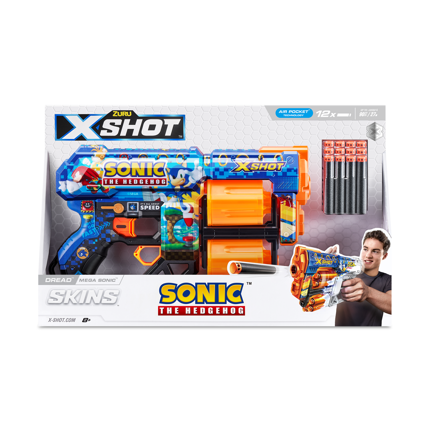 X-Shot Skins Dread Sonic (12 Darts) -Mega Sonic