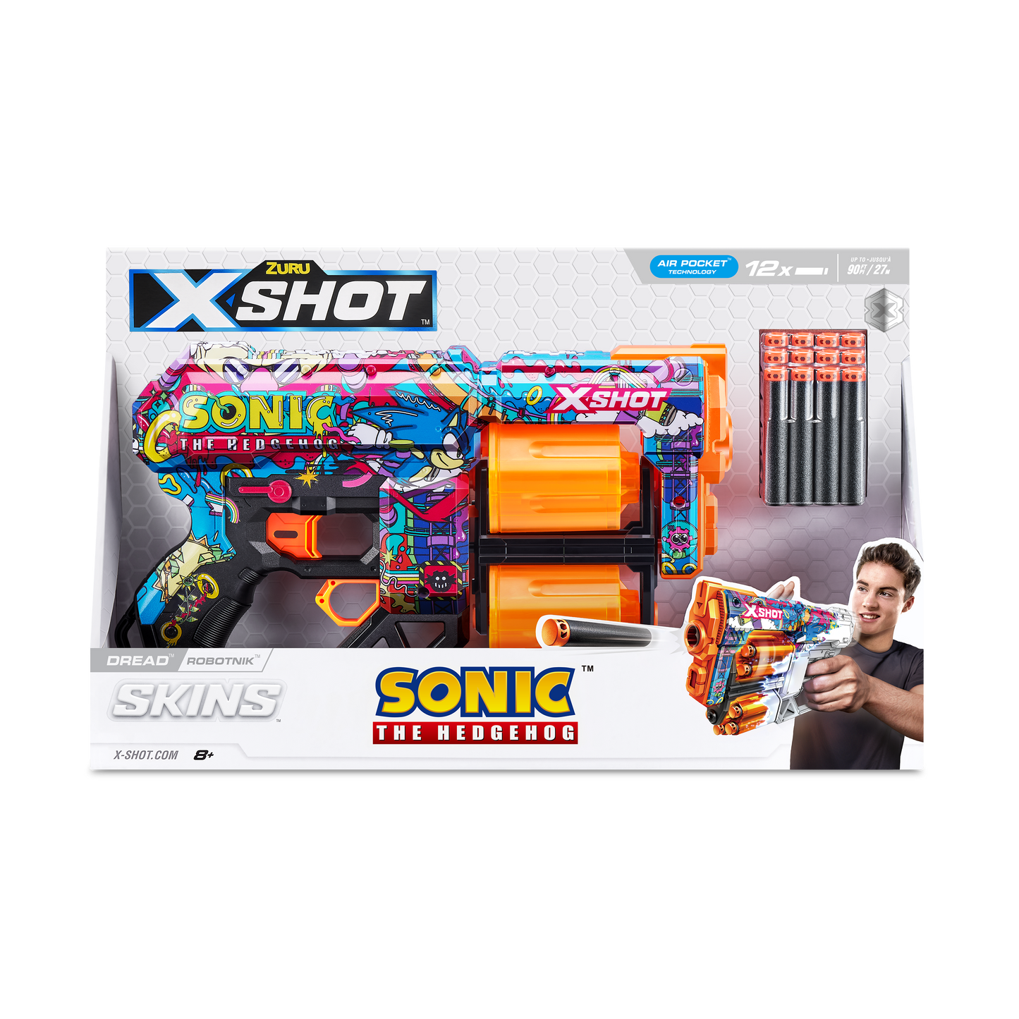 X-Shot Skins Dread Sonic (12 Darts)-Robotnik