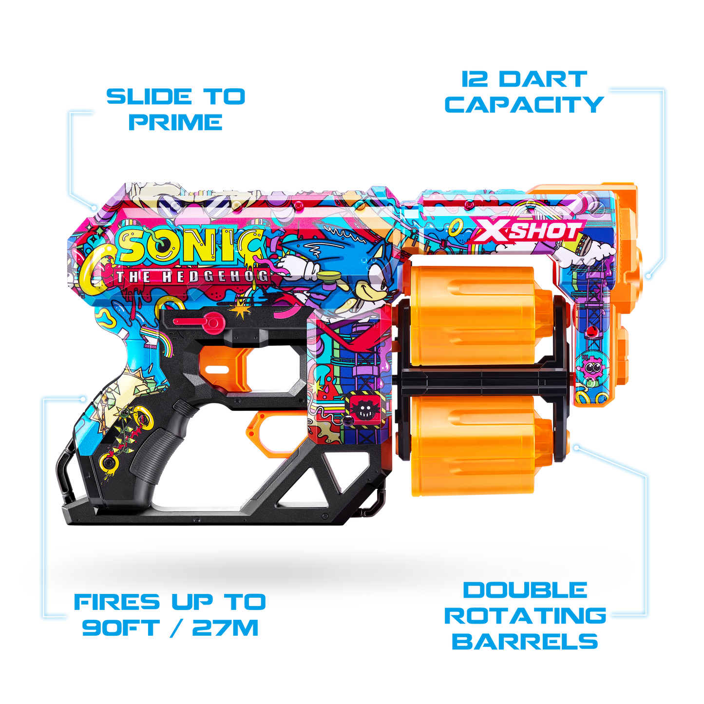 X-Shot Skins Dread Sonic (12 Darts)-Robotnik