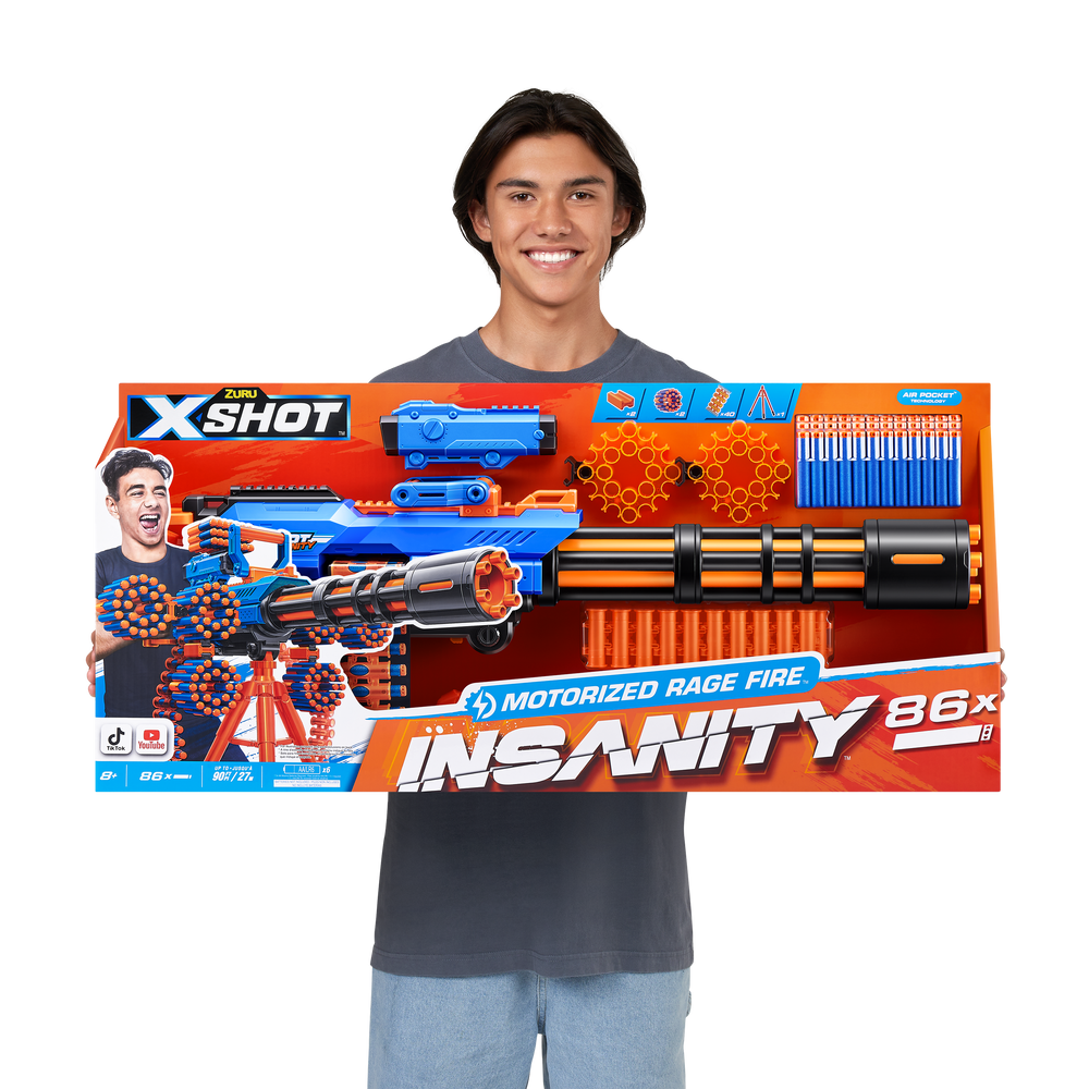 مدفع جاتلينج ناري بمحرك من طراز X-Shot Insanity 