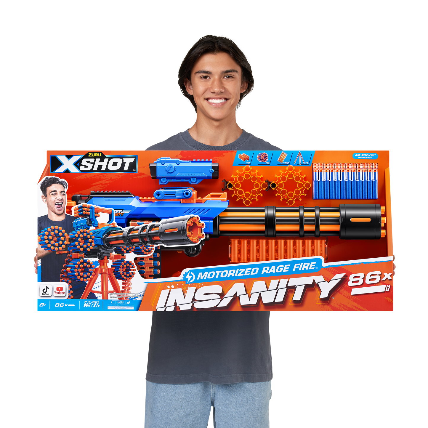 X-Shot Insanity Motorized Age Fire Gatling Gun w/ Tripod