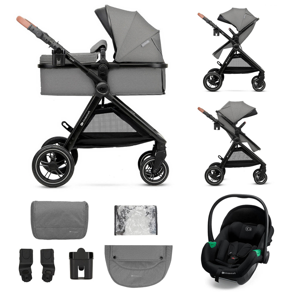Kinderkraft - 3-In-1 Esme Pro Travel System - Moonlight Grey
